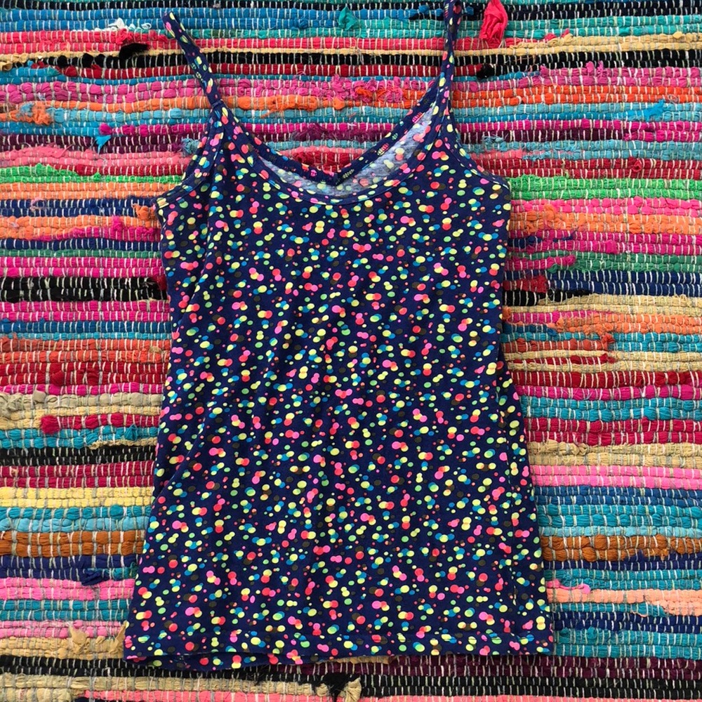 Neon polka dot tank top